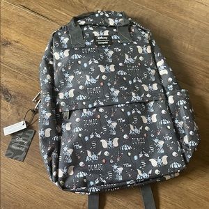 LOUNGEFLY-(NWT) Disney DUMBO Gray Canvas Backpack